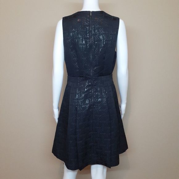 Kirna Zabete for Target Metallic Black Jacquard V-Neck Dress 10 EUC - Picture 3 of 10